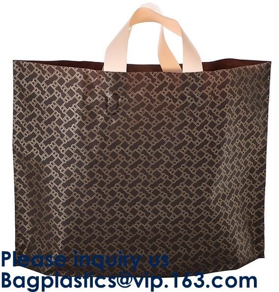 Impresión del fotograbado con su propia aduana de Logo Plastic Shopping Bag Material LDPE/HDPE que lleva bolsos suaves de la manija del lazo