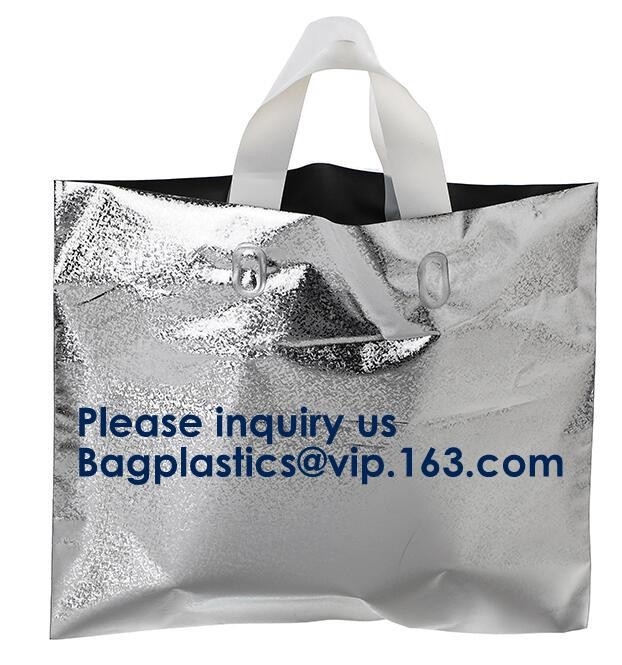 Bolso triple plástico biodegradable ABONABLE para el mercado que hace compras, BOLSO SUAVE HELADO CLARO de la manija del PLA del COMPRADOR del LAZO