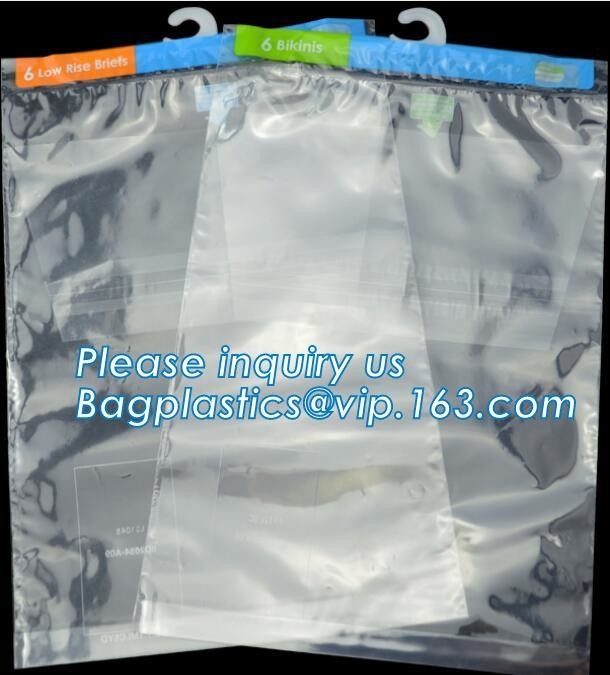 Bolso de gancho de plástico para el embalaje, bolso de embalaje de ropa de cama de PVC con botones, paquete de papelería
