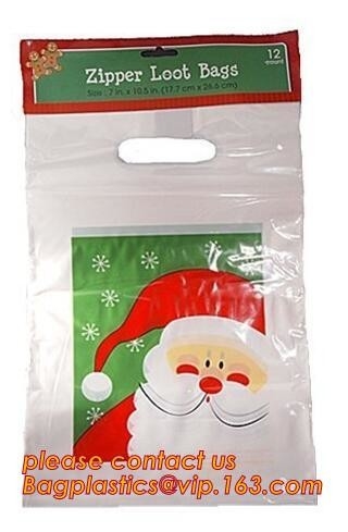 El regalo de los diseños de la Navidad empaqueta el jumbo/el gigante/más grande que lo normal plásticos de la bolsa de poliéster con la etiqueta, bolsos plásticos gigantes del regalo de la Navidad para los regalos grandes