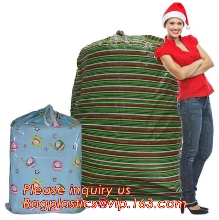 Bolso que embala de PVC/EVA del regalo del juguete del almacenamiento plástico gigante del lazo con la manija, la bolsa de poliéster plástica gigante 36&quot; del regalo de Navidad *44” santa
