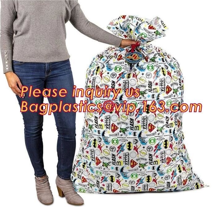 Feliz Navidad Santa Claus Pattern Jumbo Bicycle/bolso del regalo del saco de la bici para los niños 60 x 72 pulgadas, sacos para la extra grande P
