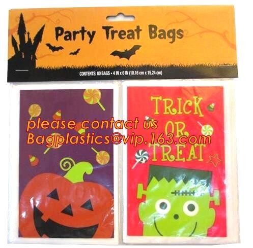 Bolso plástico con los lazos de torsión negros, bolso de la invitación del violoncelo de Halloween CPP del caramelo de los niños del bolso de la calabaza para el bolso Festiva de la toma de los niños