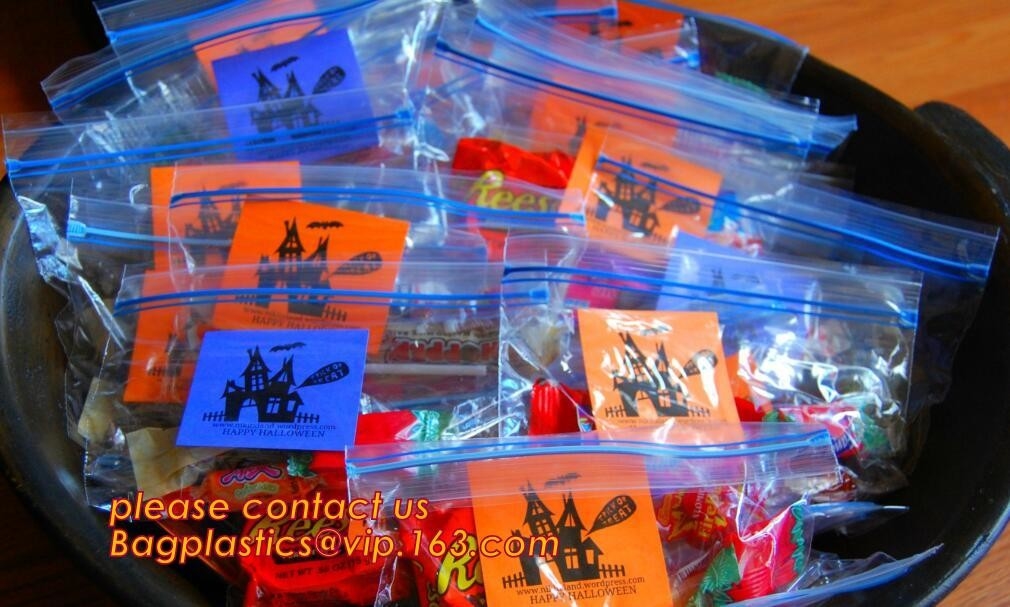 Venta al por mayor del bolso de la invitación del violoncelo del bopp del bolso del caramelo del celofán del claro de Halloween de la Navidad de Pascua del día de fiesta, pasillo de empaquetado del pan de la galleta