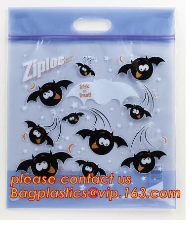 El mini bolso plástico del caramelo del tamaño imprimió los bolsos de encargo de la invitación de Halloween del bolso del violoncelo, niño del bolso de la decoración que el regalo no tejido santifica