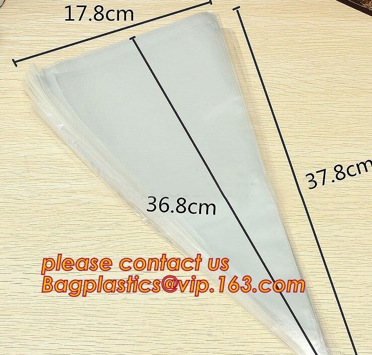 bolso de encargo del caramelo de la Navidad del plástico transparente de la impresión de la forma de cono, bolso claro cónico del opp de la invitación del caramelo, la diversa Navidad de los estilos