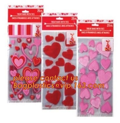 Bolso decorativo de la invitación del plástico transparente del día de tarjeta del día de San Valentín del bolso del violoncelo del caramelo, silicio colorido del corazón del regalo de la promoción del día de tarjeta del día de San Valentín
