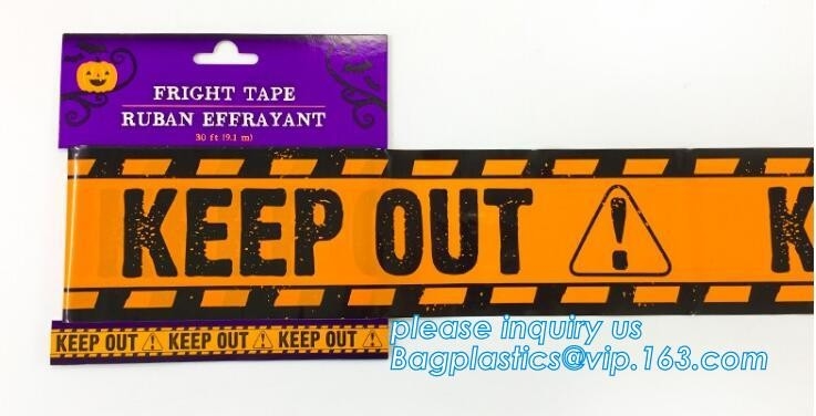 La cinta de advertencia subterráneo del cable de Halloween de la cinta de la precaución, frecuentó las decoraciones de Halloween advierte la cinta amonestadora - truco o Trea