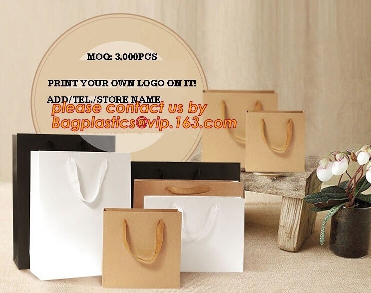 La producción de OEM/ODM calificó el diseño de lujo que imprimía el arte de Brown bolso de compras de papel de encargo de Kraft, wh personalizado de los bolsos del regalo