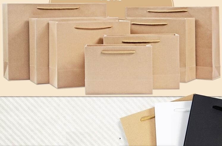 El bolso de encargo elegante creativo hecho a mano de lujo al por mayor del regalo de Tote Carrier Shopping Packaging Paper, logotipo imprimió el pape marrón