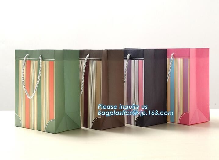 Bolsa famosa del lujo del papel de la marca del banco amistoso de Eco, bolsa de encargo de lujo del papel de la manija de la cuerda que hace compras, bagease