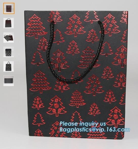 el logotipo de lujo personalizado imprimió el bolso de empaquetado del portador de papel con la ventana, Logo Printed Black Advertising Shopping Promoti