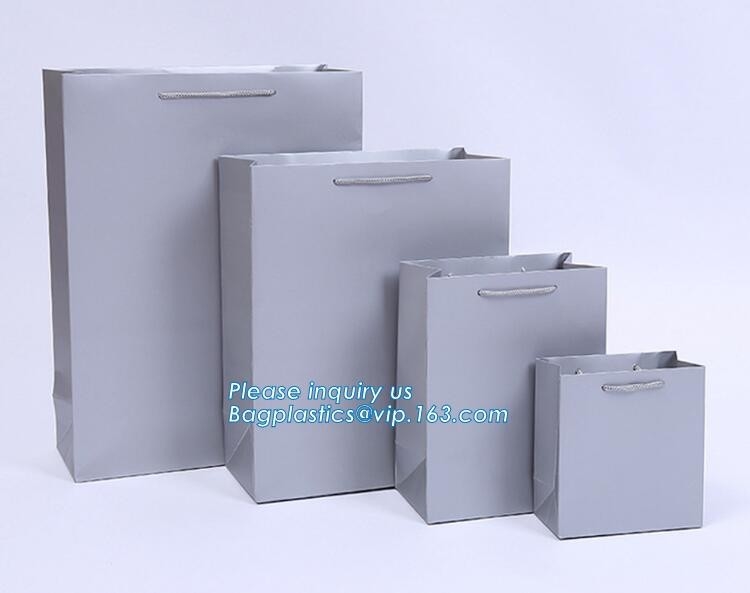 Bolsas de papel de lujo de lujo, bolsas de papel laminadas de lujo con el logotipo impreso, la Navidad brillante brillante decorativa