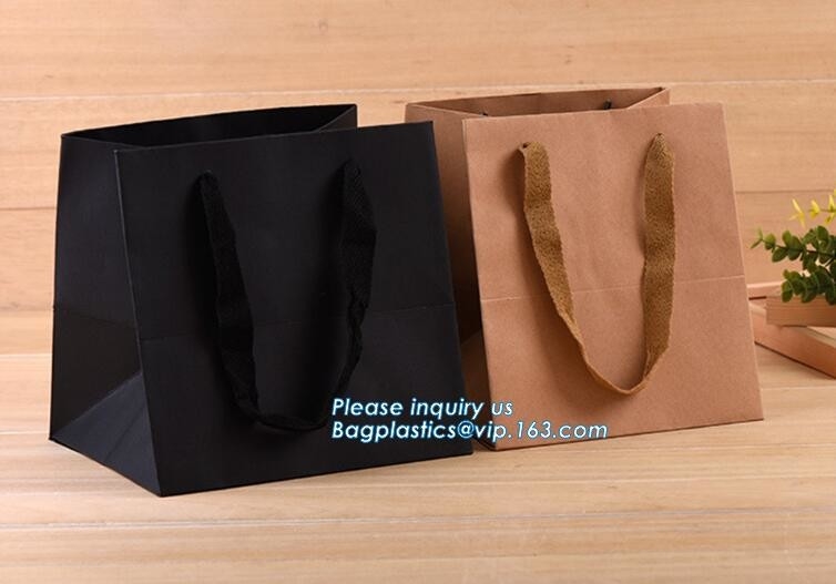 Bolsa de papel de Shopping White Kraft del fabricante, bolsa de papel de impresión de encargo reciclada de lujo del paquete del logotipo que hace compras, packag