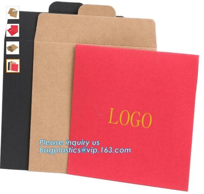 Los sobres de papel de encargo de la hoja de Kraft de la suposición de la invitación que se casan, sellado de la hoja de Art Paper Envelopes Customized Gold le agradecen C