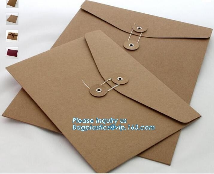 Sobres de papel de lujo de encargo con auto-adhesivo, oro k de envío marrón del negocio del sobre del acondicionamiento de los alimentos del sobre de a3 a4 a7