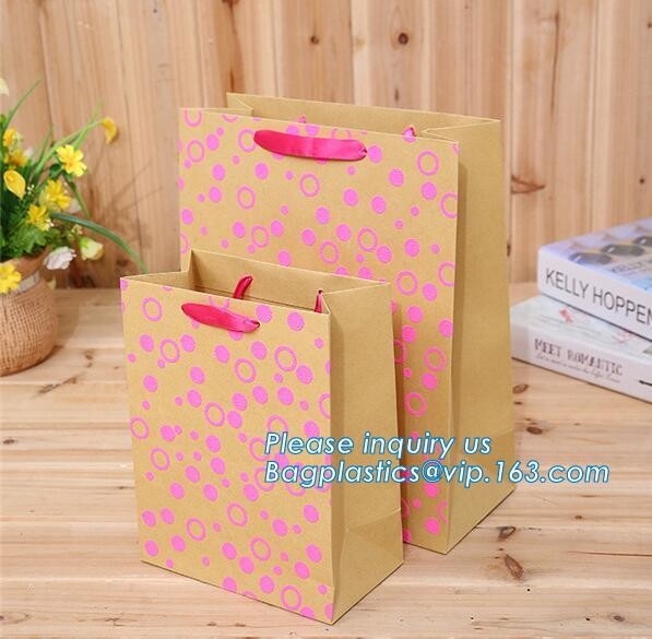 Bolso de compras reciclado de encargo de la bolsa de papel de Kraft del portador de las señoras para la ropa/ropa/regalo, Art Paper Shopping Carrier Gift y