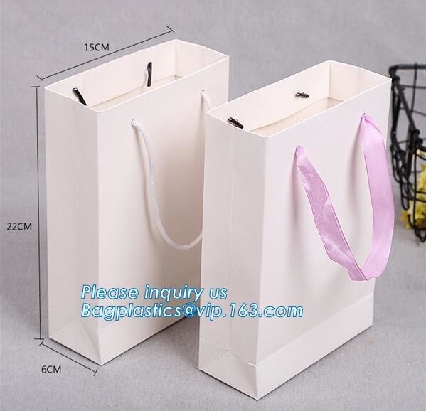 Impresión de Logo Paper Carrier Bag con Bowknot y la manija para la ropa de lujo, bolsa que se casa de lujo, bagplastics, pac