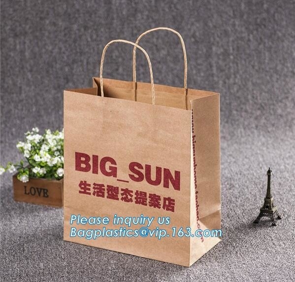 Las bolsas blancas con las manijas planas, bolso al por mayor del almacenamiento de Toy Washable Kraft Craft Paper, imprimieron soldado enrollado en el ejército de papel rosado de las compras