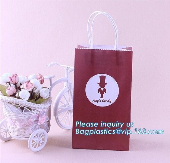 Bolso de compras blanco negro modificado para requisitos particulares moda de lujo del papel del regalo de la manija de la cinta, ingenio de cristal de la bolsa de Grey Rope Handled Wine