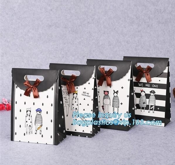 Bolsa blanco y negro del papel del regalo de Kraft del diseño de lujo para el té de los vaqueros de la ropa que empaqueta, bolsa de papel anaranjada del portador del regalo
