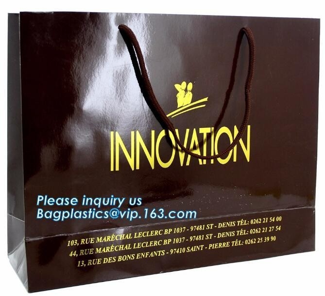 Bolsas de papel planas de la manija, bolsas de papel coloridas del arte del regalo del portador, bolsa de papel de impresión de encargo reciclada del paquete del logotipo que hace compras, PA