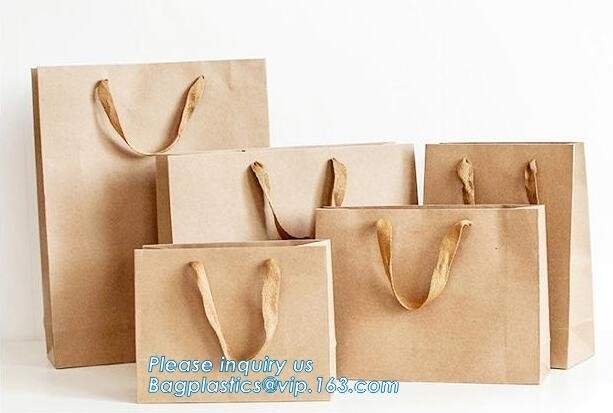 La aduana imprimió el bolso blanco del regalo de las compras del papel de Kraft con la bolsa del papel de la manija, bolsa de papel de la joyería/regalo de lujo p de la moda