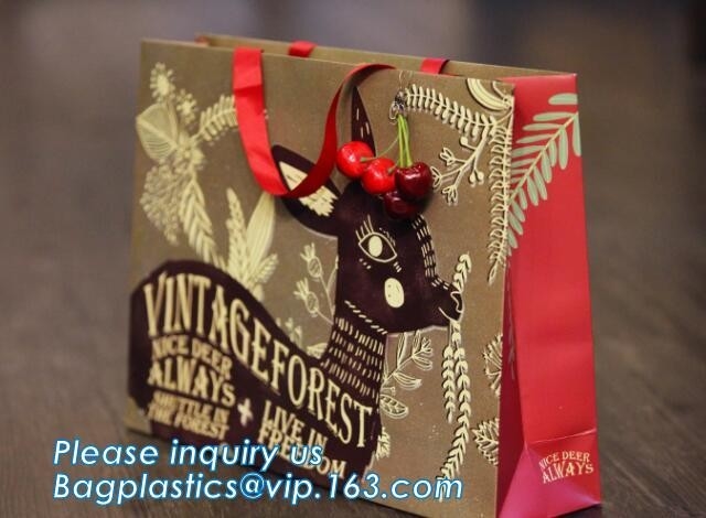 Bolso que embala de la cartulina del regalo de las compras blancas respetuosas del medio ambiente de moda del papel, paquete al por mayor dulce de la bolsa de papel del portador de la flor