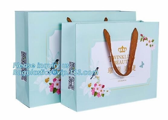 El lujo modifica la impresión a todo color grabada en relieve negra del logotipo para requisitos particulares hecha por 250gsm C1S Art Gift Shopping Paper Bag con el arco Han de la cinta