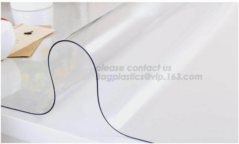 cubierta de tabla clara del pvc del mantel lavable, flor del cordón de Oilproof que cubre la cubierta de tabla de los clips del mantel del pvc BAGEASE BAGPLAST
