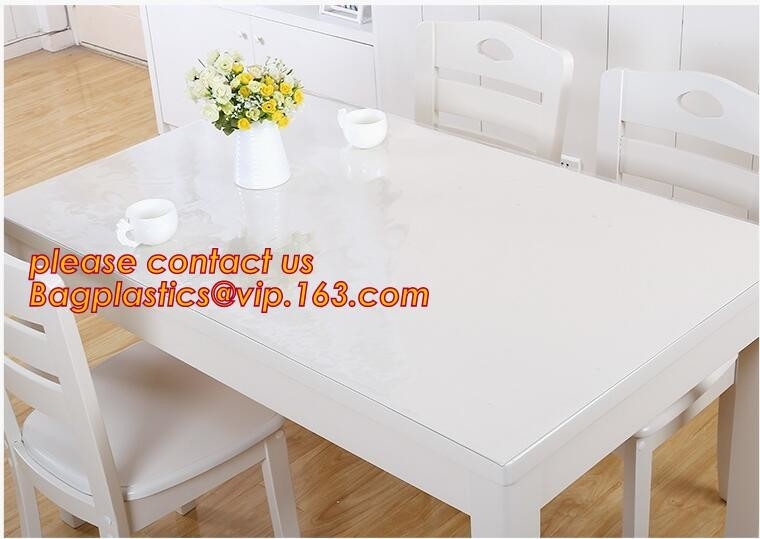Escritorio Mat Table Cloth Pvc Transparent del protector de la cubierta de tabla del PVC de la ronda de DIY, sellando la cubierta de tabla del PVC de la tela escocesa del mantel