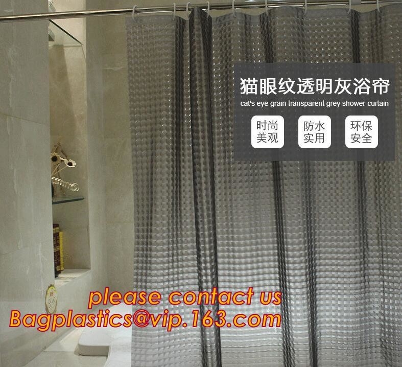 Nueva cortina de ducha impresa transparente popular del peva, tela de la cortina de ducha del poliéster para la cortina del baño, baño impermeable w