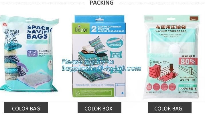 bolso del almacenamiento de la ropa del vacío, bolso de vacío de la comida, bolso del almacenamiento del vacío, bolso del almacenamiento del vacío que viaja, bagplastics, bagease pac