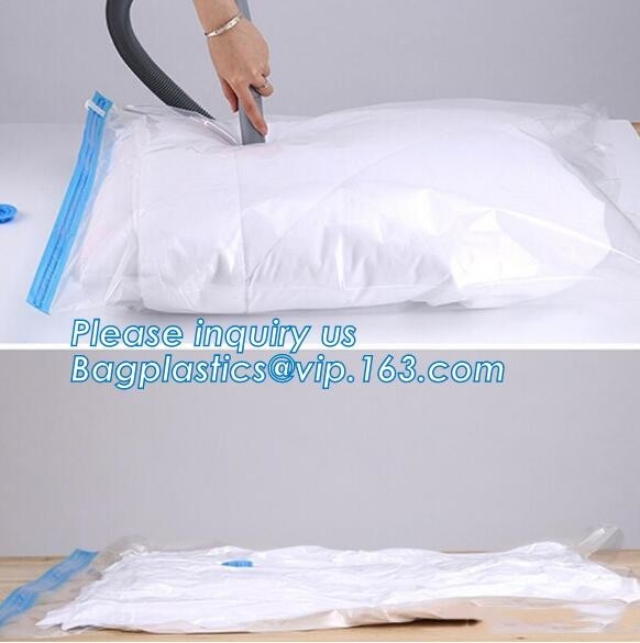sistema del bolso del almacenamiento del vacío, bolso de nylon plástico del VAC del PE para el viaje, vacío de los bolsos del almacenamiento de la ropa, bagplastics, bagease