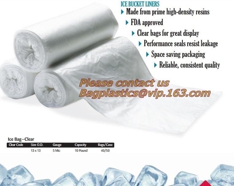 Bolsos del partido, bolsos de hielo, portador del vino, bolsos de hielo, bolsos del cubo de hielo, hielo que empaqueta, 4 Mil Poly Bag