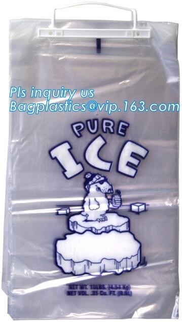 Bolsos del cubo de hielo de WICKETEDplastic, bolsos del congelador del cubo de hielo, bolso disponible del cubo de hielo, bolso de empaquetado de hielo del hielo plano claro polivinílico del bolso