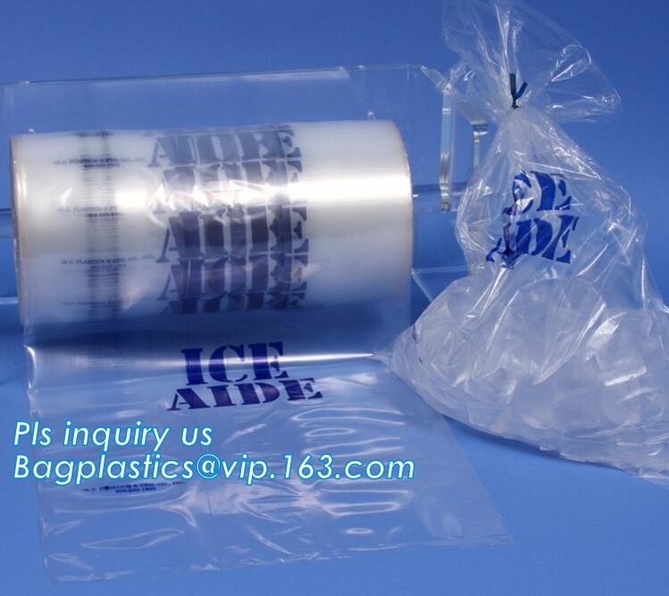 los bolsos de hielo de nylon del plástico del cierre de lazo, la bolsa de plástico biodegradable del cubo de hielo, fotograbado que imprime Wicketed de encargo empaquetan el hielo