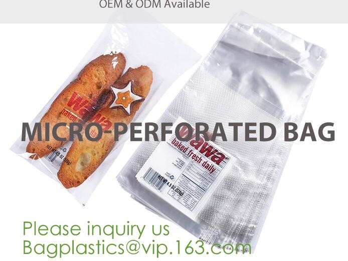 Microperforation bloqueó los bolsos, bolso microperforated para la fruta y verdura, packag del bocadillo del bopp del triángulo de Microperforation
