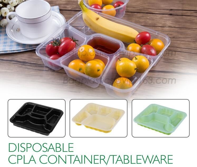 El almidón de maíz disponible platea el envase de comida biodegradable del almidón de maíz, PLA disponible que sirve la bandeja dividida del almuerzo