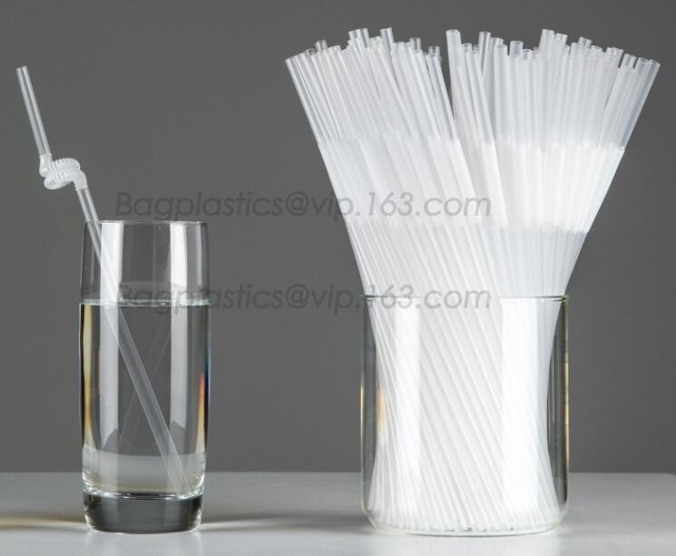 La paja de beber recta blanca plástica linda disponible, PLA envolvió individualmente las pajas de beber, paja del PLA disponible
