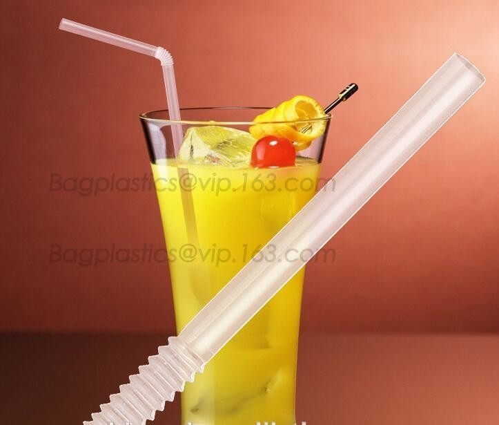 Paja de beber biodegradable del PLA del almidón de maíz el 100%, paja para la taza plástica de la bebida fría, paja flexible abonable del PLA del 100%