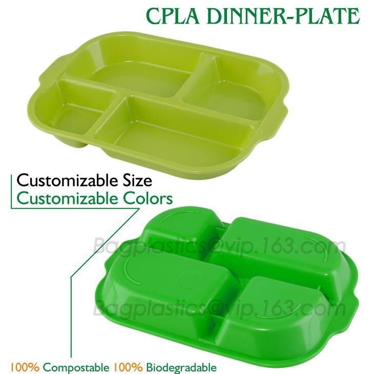 el compartimiento plástico biodegradable de los alimentos de preparación rápida 5 de la melamina dividió el almuerzo, placa de la comida del hospital, storag disponible de encargo de la comida