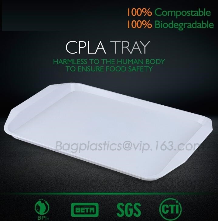 bandeja plástica, bandeja de la comida, envase de comida, estudiante plástico biodegradable Lunch Plate de 5 compartimientos de la bandeja de los alimentos de preparación rápida