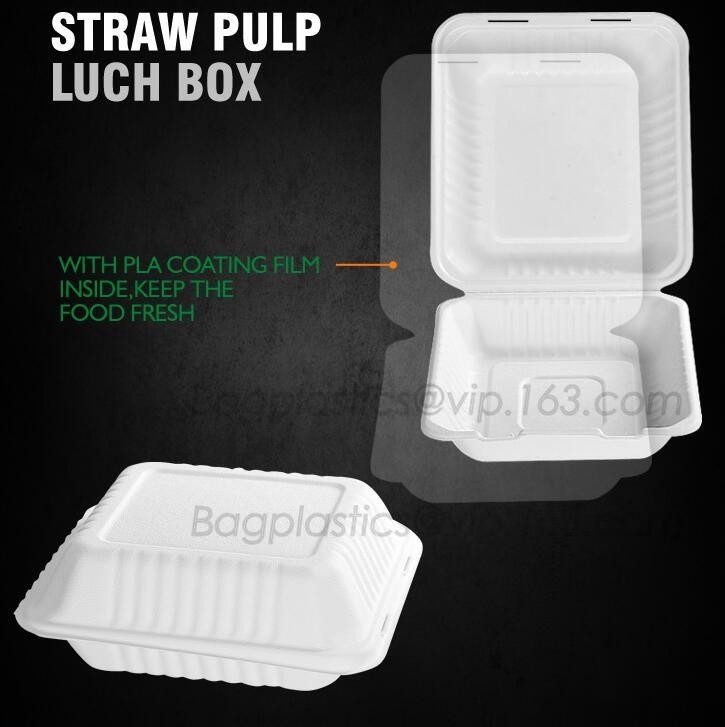 envases de la fiambrera para el restaurante, fiambrera del PLA con la tapa para los niños, almuerzo plástico sano material Bento Box del PLA