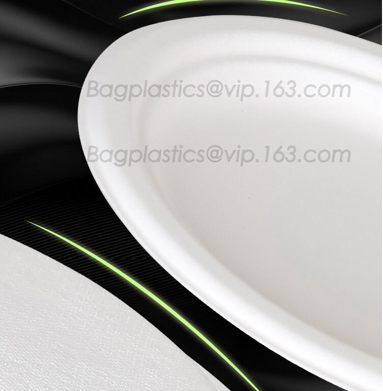 placas de cena de papel circulares blancas con la película de la capa del PLA, el vajilla, la industria ligera y el uso diario, vajilla, placas