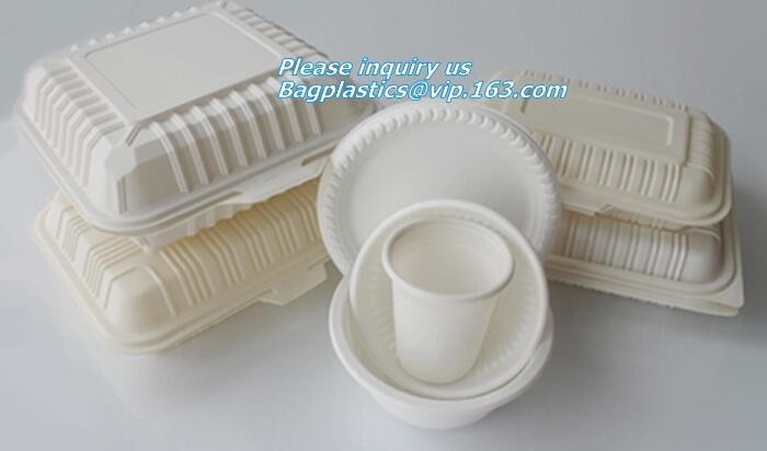 Bagease disponible disponible pac de la fiambrera de la cubierta del envase de comida del bagazo de la caja de la caña de azúcar del 100% del almuerzo biodegradable de la pulpa