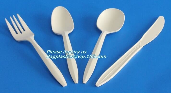 5,5 bagplastics disponible abonable plástico biodegradable LIBRE del almidón de maíz de la combinación de la cuchara de la bifurcación del PLA de la pulgada BPA Spork