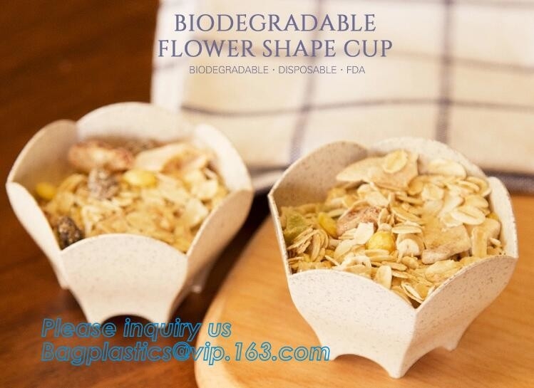 Biodegradable abonable de la garantía de la paja del trigo de las tazas del PLA de la taza el 100% de las tazas biodegradables disponibles comerciales abonablees del partido