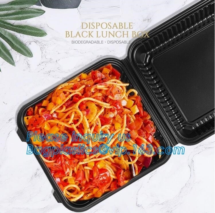 Envase de comida disponible biodegradable abonable natural del almidón de maíz de 3 compartimientos, foo de la microonda del compartimiento del almidón 4