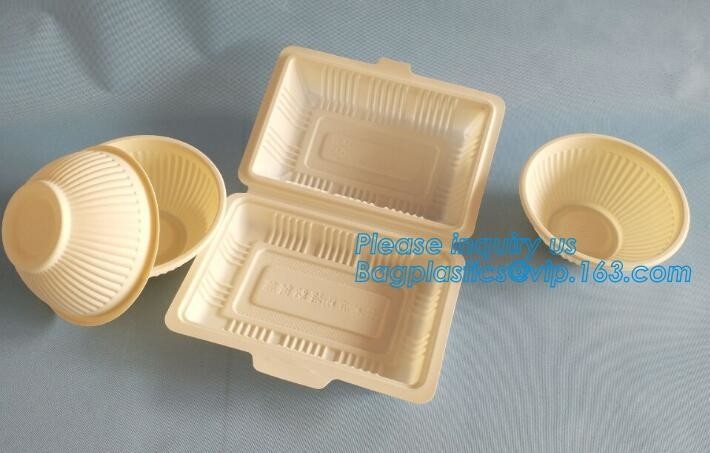 Cuenco biodegradable que empaqueta para la comida, cuenco biodegradable del almidón de maíz del helado de la pulpa disponible del bagazo del almidón de maíz para s